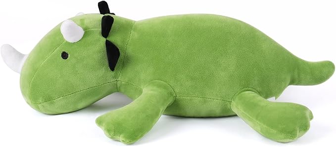 Weighted Plush, 24" 3.5 lbs Character Weight Stuffed Animals Dino Series, Cute Dino Plushie Dolls Throw Pillow Birthday Gifts for Children Kids Adults Pink (Green)