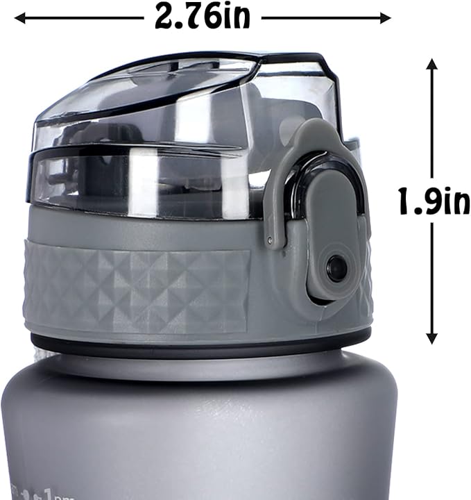 OLDLEY Replacement Straw Lid for 15 oz Water Bottle, Leakproof Spillproof Dustproof One-Click Open Cap with Carry Strap