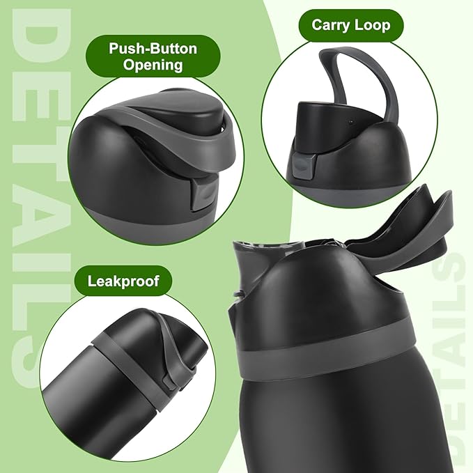 Replacement Cap for Owala Freesip Bottle, Replacement Accessories for Owala Free Sip, One Button Water Bottle Top Lid Compatible with Owala Cup 16oz 24oz 32oz 40oz, BPA-Free, No Water Leakage, Black