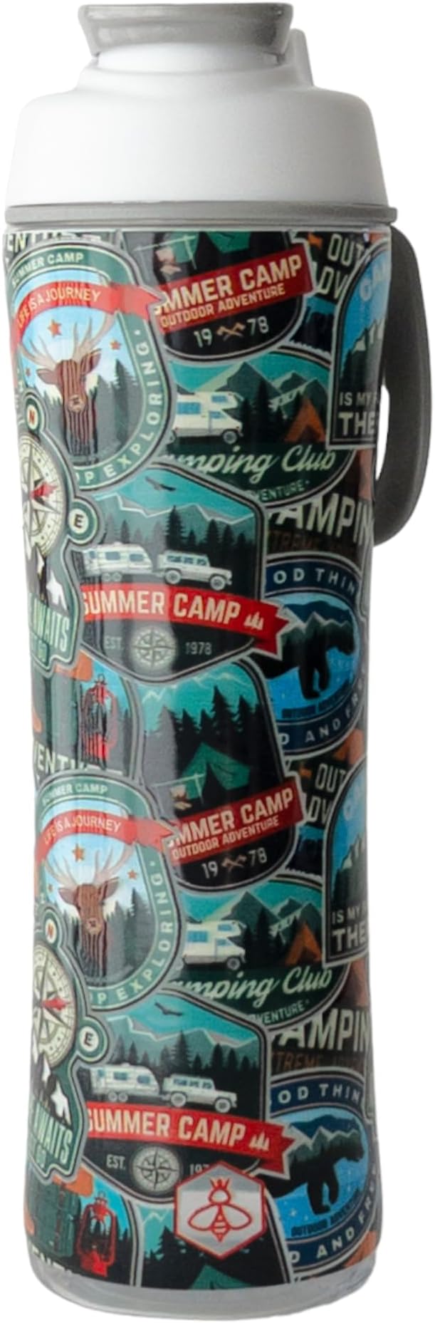 Biddlebee 24oz. BPA-Free Reusable Water Bottle with Wide-Mouth Chug Cap & Carry Handle | Perfect for Travel, Gym, School & Work | Proudly Made in USA | Cupholder Friendly, Fits in Backpack Pockets