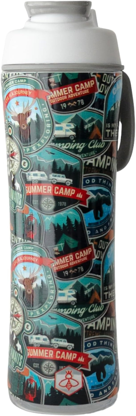 Biddlebee 24oz. BPA-Free Reusable Water Bottle with Wide-Mouth Chug Cap & Carry Handle | Perfect for Travel, Gym, School & Work | Proudly Made in USA | Cupholder Friendly, Fits in Backpack Pockets