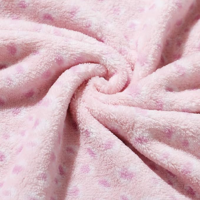 CREVENT 30''X40'' Cute Plush Cozy and Warm Fleece Baby Blanket for Girls Infant Toddler Crib Cot Stroller - Pink Cat