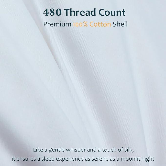 Hungarian Goose Down Pillow Standard Size Set of 2, Ultimate Comfort 750+ Fill Power, 480 Thread Count 100% Cotton Shell, Luxury Bed Pillows for Sleeping - Standard (20" x 26"), 2 Pack