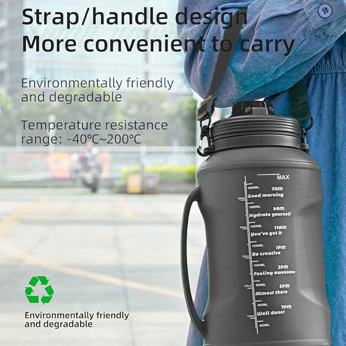 Collapsible Water Bottles 64oz with Removable Straw, Odorless BPA-Free Silicone, Leak-Proof Foldable Reusable Bottle - Perfect for Cruise Travel Sports Gym Hiking Camping Cycling - Black