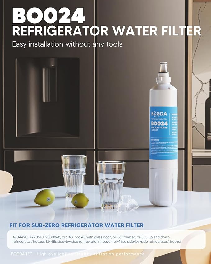Updated BOGDA 4204490 Water Filter Replacement Compatible with Sub-Zero. 4204490, 4290510, 9030868, 1 Filter