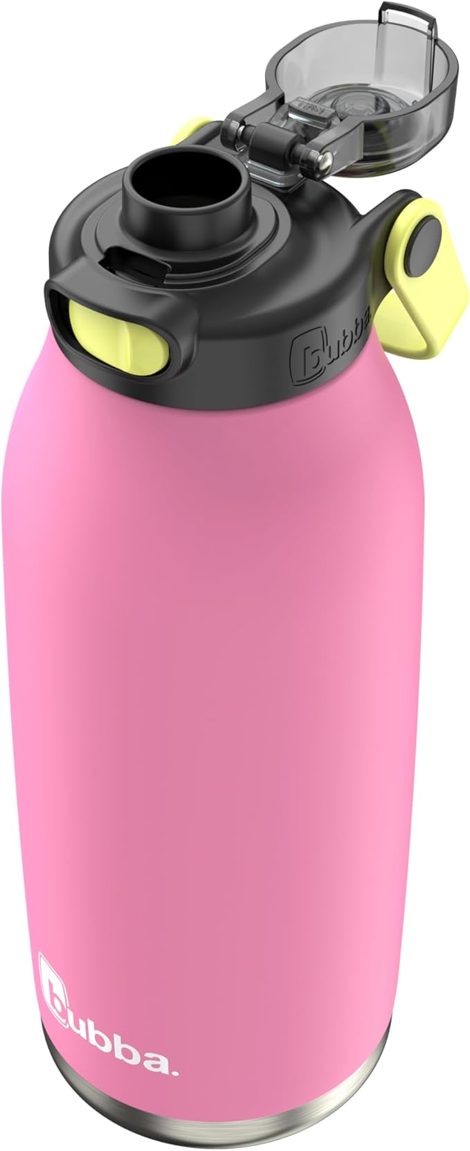 Bubba Radiant Stainless Steel Water Bottle with Push-Button Chug Lid 40oz, Rubberized Azalea