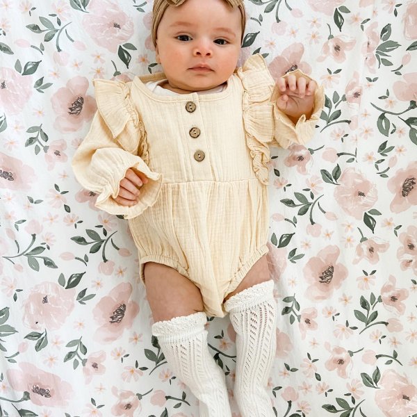 TotAha Premium Stretchy Crib Sheets (2-Pack)-Hypoallergenic, Silky Comfort, Buttery Soft, Calming Effect, All-Season Jersey-Knit Sheets, 9'' Extra Deep Pocket(Meredith Allover Floral & Pale Pink)