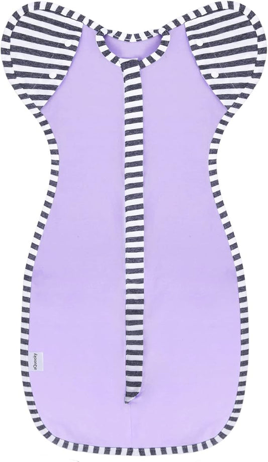 Baby Blanket Sack with Arms Free Design,Transition to Arms Free Wearable for Newborn Girl and Boy, Large 6-9Months, Purple Color