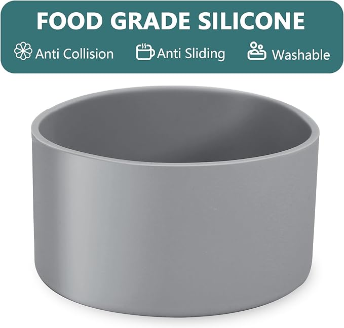 2 Pcs 3 Inch / 75mm Grey Water Bottle Boot, Silicone Tumbler Sleeve Water Bottle Bumper, Tumbler Accessories Water Bottle Bottom Protector for 20oz 30oz 40oz Tumbler Water Bottle