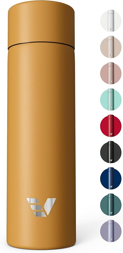 Mini Stainless Steel Water Bottle 14oz - Non-insulated | Designed for Bags | Slim, Lightweight & Stylish – Yellow