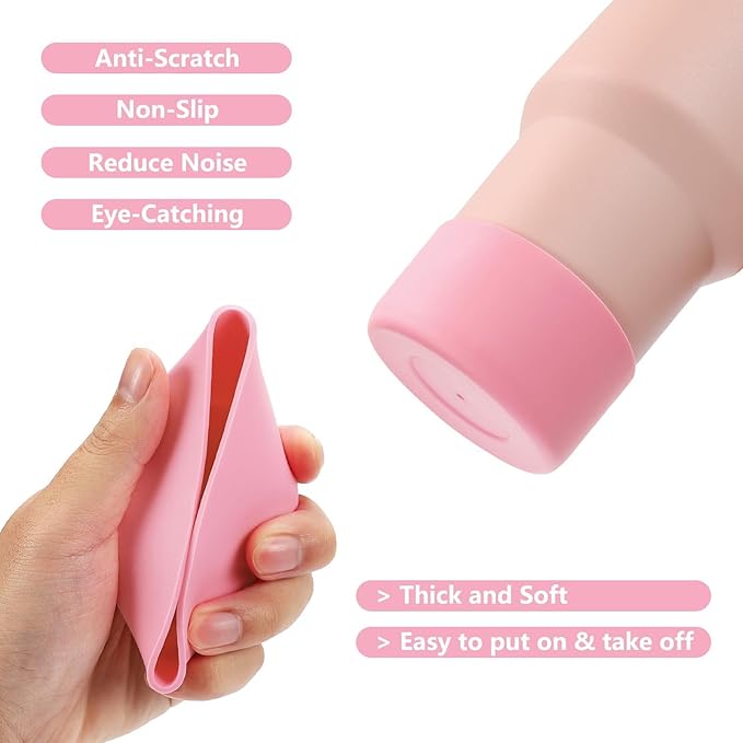 7PCS Water Bottle Cup Accessories Set for Stanley Cup 40oz & 30oz Tumbler, Including Water Bottle Handle Strap, Silicone Cup Boot, Silicone Straw Cover, Keychain Charms (Red)