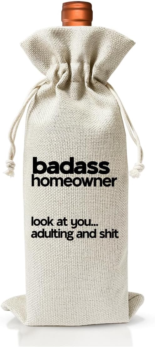 Housewarming Gift New House Wine Bag for Women Men Wife Husband Couple Owner Homeowner, House Warming Party Favor Supply, New Home Gift Ideas, Realtor Gift to Client, House Warming Gift New Home