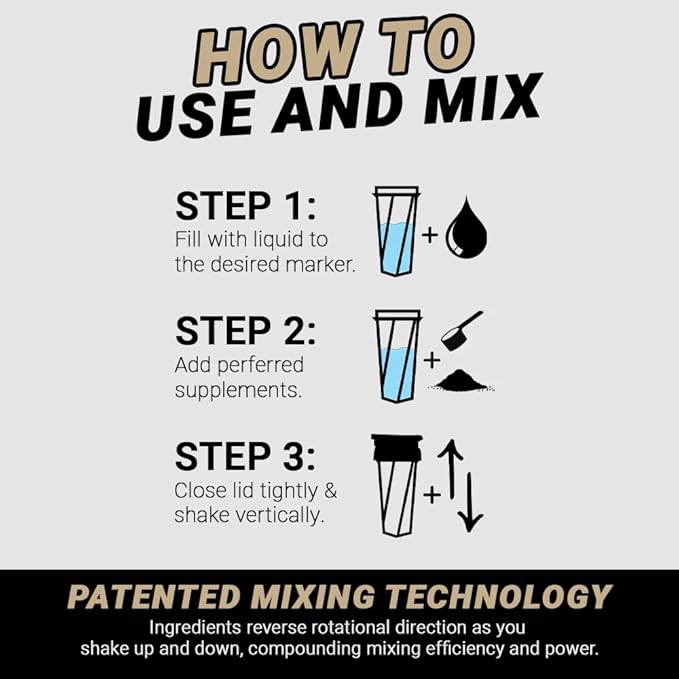 HELIMIX 1.5 Vortex Blender Shaker Bottle Holds Upto 20oz | No Blending Ball or Whisk | USA Made | Portable Pre Workout Whey Protein Drink Shaker Cup | Mixes Cocktails Smoothies Shakes | Top Rack Safe