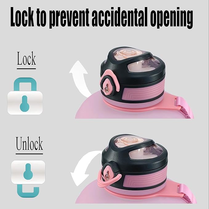 Sports Water Bottle, 63 Oz/1800mL, Leak Proof BPA Free Travel Outdoor For Men Women (Gradient_Pink)