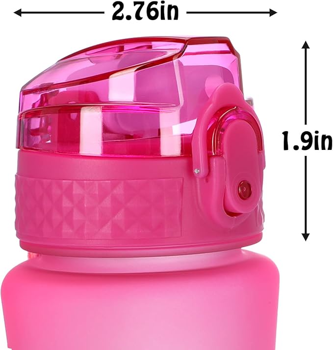 OLDLEY Replacement Straw Lid for 15 oz Water Bottle, Leakproof Spillproof Dustproof One-Click Open Cap with Carry Strap