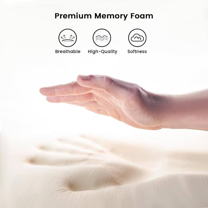 Ear Pillow with Ear Piercing for Side Sleeping, Ear Hole Memory Foam Cooling Pillows for CNH and Ear Pain Ear Inflammation Pressure Sores, Travel, White