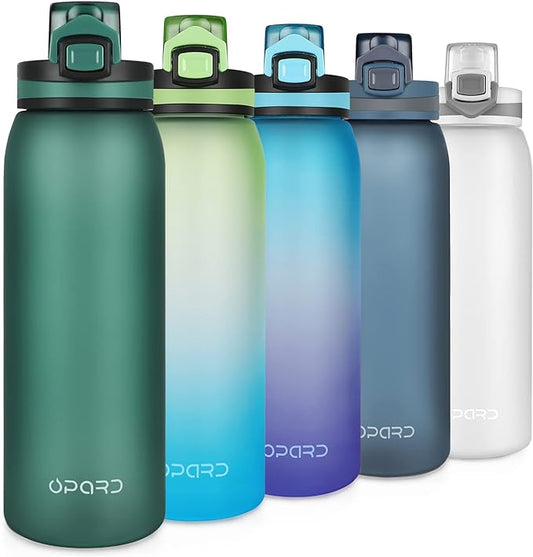 Opard 30oz Sports Water Bottle with Leak Proof Flip Top Lid BPA Free Tritan Reusable Plastic for Gym and Outdoor