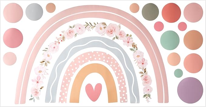 uxcell 18 Pcs (1 Sheet) Polka Dots Wall Sticker, PVC Peel and Stick Rainbow Wall Decal Sticker for Bedroom Classroom, Colorful