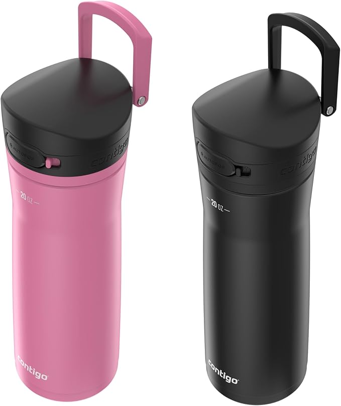 Contigo Jackson Water Bottle, 20 oz, 2-Pack, Pansy; Licorice