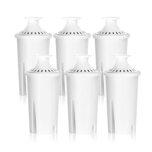 Overbest NSF Certified Pitcher Water Filter, Replacement for Brita® Pitchers and Dispensers, Brita® Classic 35557, OB03, Mavea® 107007, and More, Includes 6 Filters