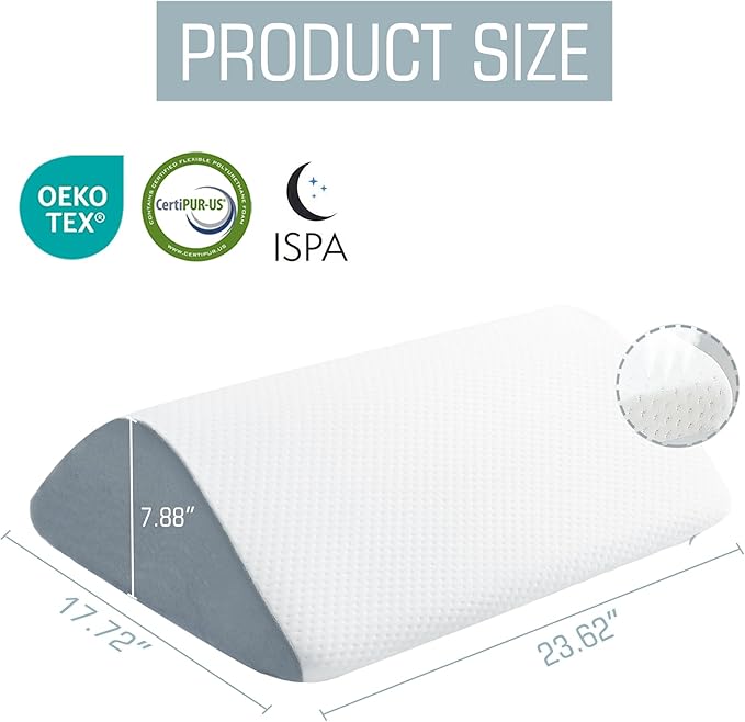 Wedge Pillow for Knee Bed Wedge Pillow for Sleeping, Wedge Pillows for After Surgery Leg Pillow for Sciatica Back Knee Hip Ankles Back Pain Relief