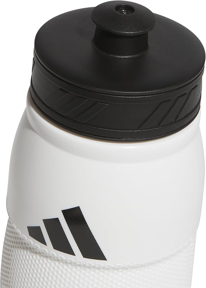 adidas 750 ML (28 oz) Stadium Refillable Plastic Sport Water Bottle, White/Black/Black, One Size