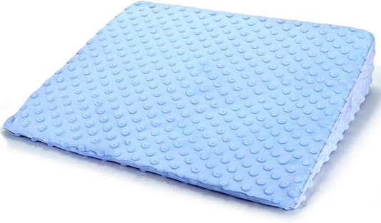 Kids Wedge Pillow with Pillowcase, Memory Foam for Back,Legs & Knees, Relaxation and Comfort, Soft and Breathable, Dot Texture Pillow for Reading Watching TV Gaming Sleeping, Fit for Sofa Floor Room