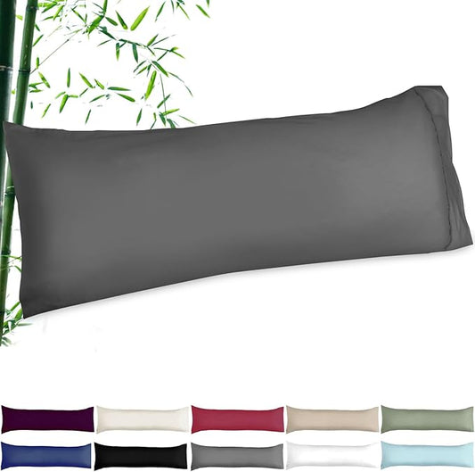 Soft Body Pillow Covers Pillowcases 60 x 21 Inch, WINKAURA Extra Large Pillow Cover for Bed Fits 54x20 Pillow, Envelope Closure, Stylish Wrinkle and Stain Resistant,Gray