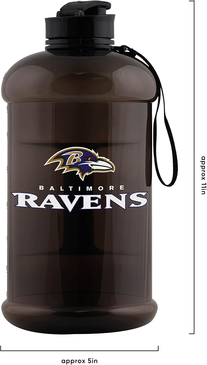 FOCO NFL Team Logo 2L Plastic Clear Large Sports Water Bottle