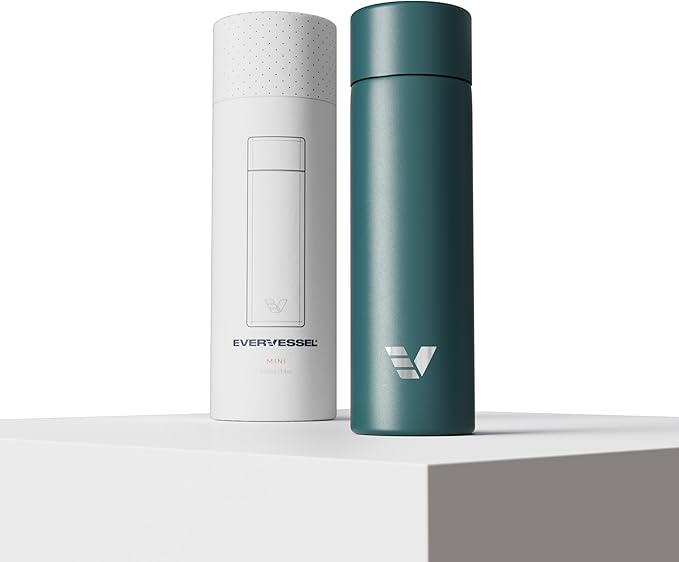 Mini Stainless Steel Water Bottle 14oz - Non-insulated | Designed for Bags | Slim, Lightweight & Stylish – Teal Green