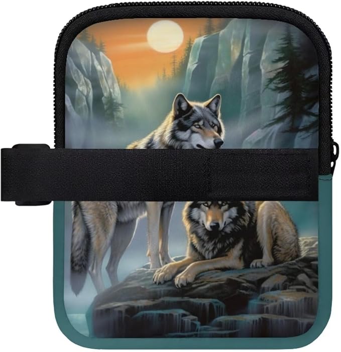 Wolf Stanley Cup Pouch with Adjustable Strap Water Bottle Storage Bag 20oz-40oz IceFlow Tumbler Pouch for Stanley Accessories