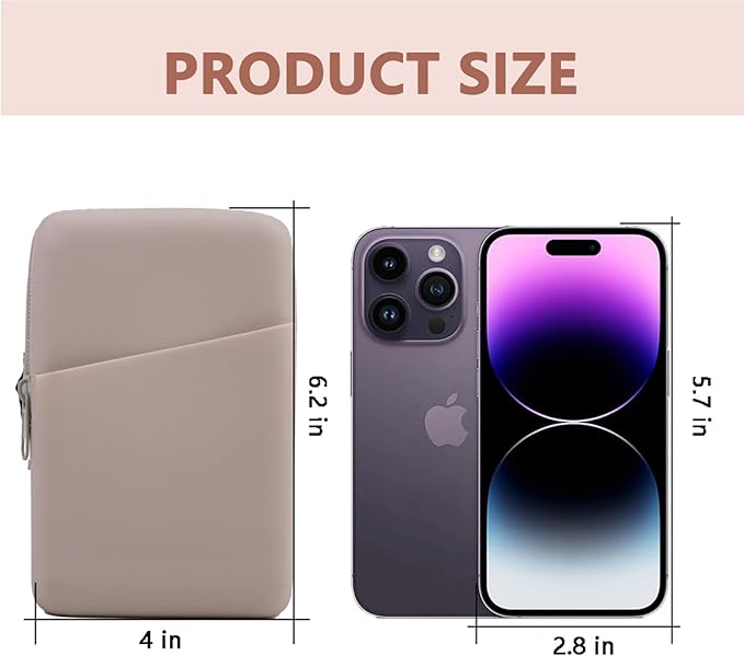 Water Bottle Pouch for Stanley Quencher Adventure 40oz & Stanley IceFlow 20oz 30oz, Silicone Design Tumbler Pouch for Phone, Card, Keys, Earphone (Khaki)