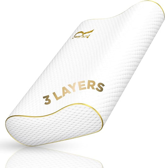 Royal Therapy 1-pack Memory Foam Pillow, Cervical, Queen Contour Pillow, Orthopedic Pillow for Neck Support, Neck Pain, Side Sleepers, CertiPUR-US