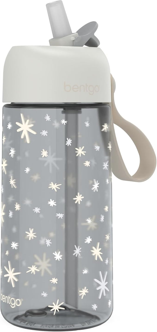 Bentgo Kids Water Bottle (Whimsy & Wonder Collection) - Leak-Proof Durable Tritan 15 oz. Cup for Kids/Toddlers 3+; Flip-Up Safe-Sip Straw for School, Sports, Daycare, Camp & More (Starry Sprinkle)