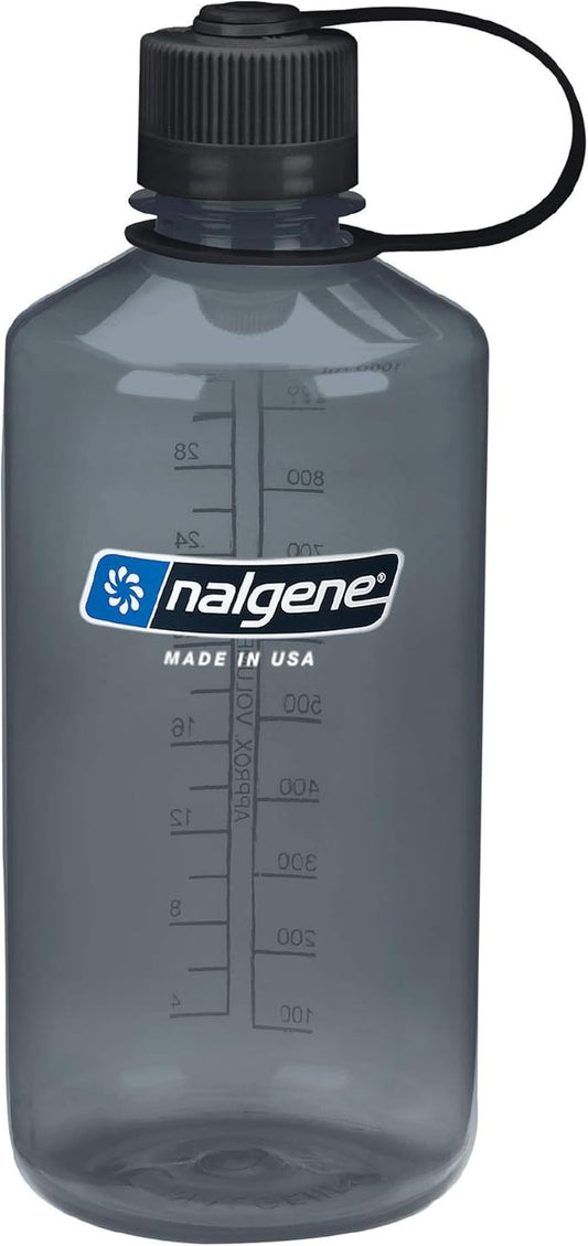 Nalgene Tritan Narrow Mouth BPA-Free Water Bottle, Gray, 32 oz
