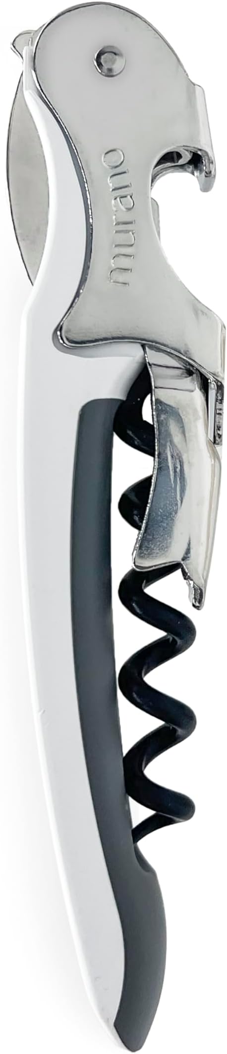Franmara Soft-Touch Murano Two-Step Waiter Corkscrew with Nonstick Spiral (White)