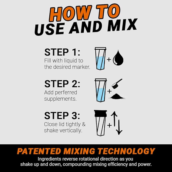 HELIMIX 2.0 Vortex Blender Shaker Bottle Holds upto 28oz | No Blending Ball or Whisk | USA Made | Portable Pre Workout Whey Protein Drink Shaker Cup | Mixes Cocktails Smoothies Shakes | Top Rack Safe