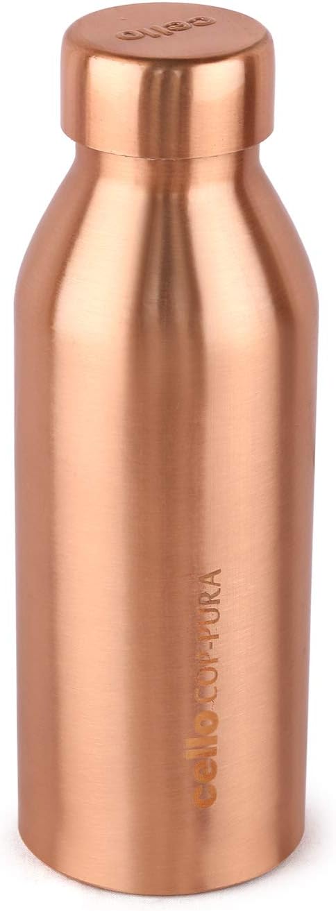 Cello Moksh Copper Bottle | 100% Leak Proof | BPA Free | Office Bottle | Gym Bottle | Yoga Bottle | Hiking | Treking Bottle | Travel Bottle, (Brown, 34oz)
