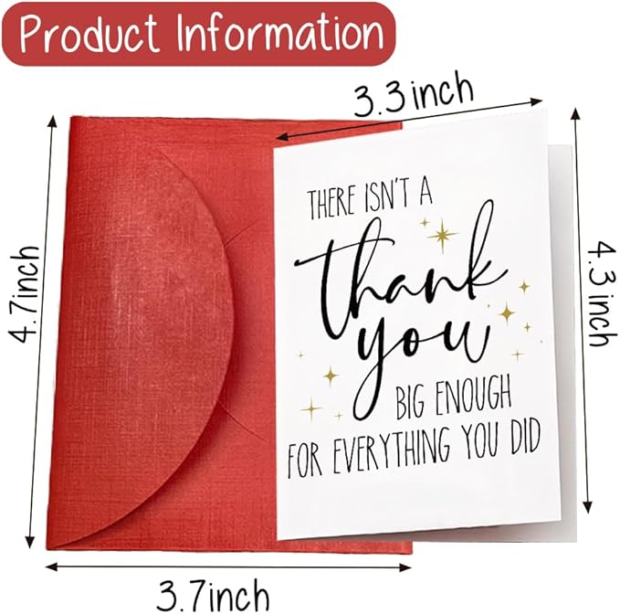 Qubereeree Beyond Grateful Thank You Wine Bag Graduation Appreciation Gifts Encouragement Gift for Wedding Baby Shower Bridal Shower, Thank You Big Enough for Everything You Did Card-15