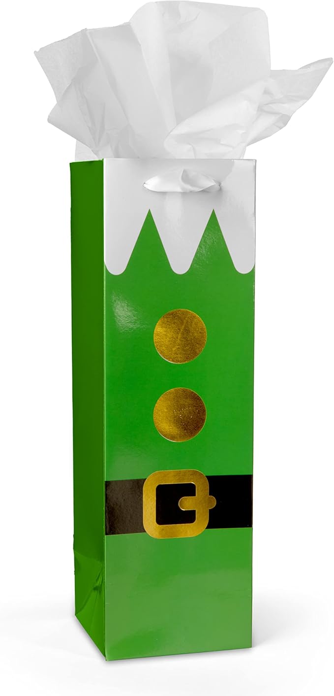 Tipsy Elves Christmas Gift Bags with Included Tissue Paper - Holiday Character Wine and Bottle Bags - One Size Only - Pack of 4 Bags