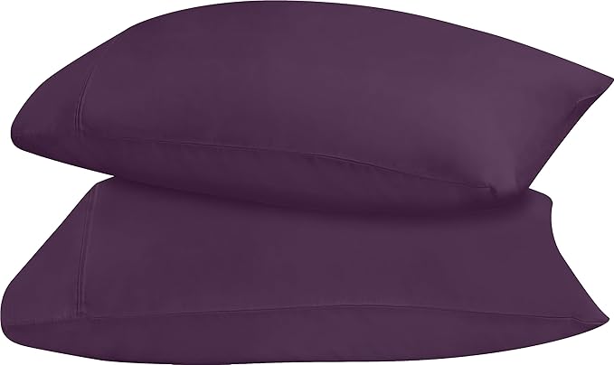 Utopia Bedding Queen Pillow Cases - 2 Pack - Envelope Closure - Soft Brushed Microfiber Fabric - Shrinkage and Fade Resistant Pillow Covers 20 X 30 Inches (Queen, Purple)