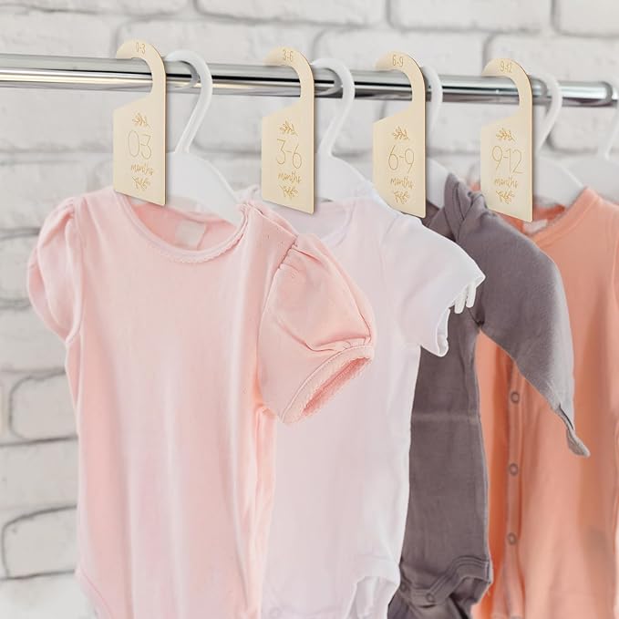 Sibba 7 Pcs Closet Dividers Clothes Organizer Adorable Wooden Holder Size Hanger Double Sided Bracket Drawers Must Haves Boho Nursery Decor Room Decorations Storage Rack