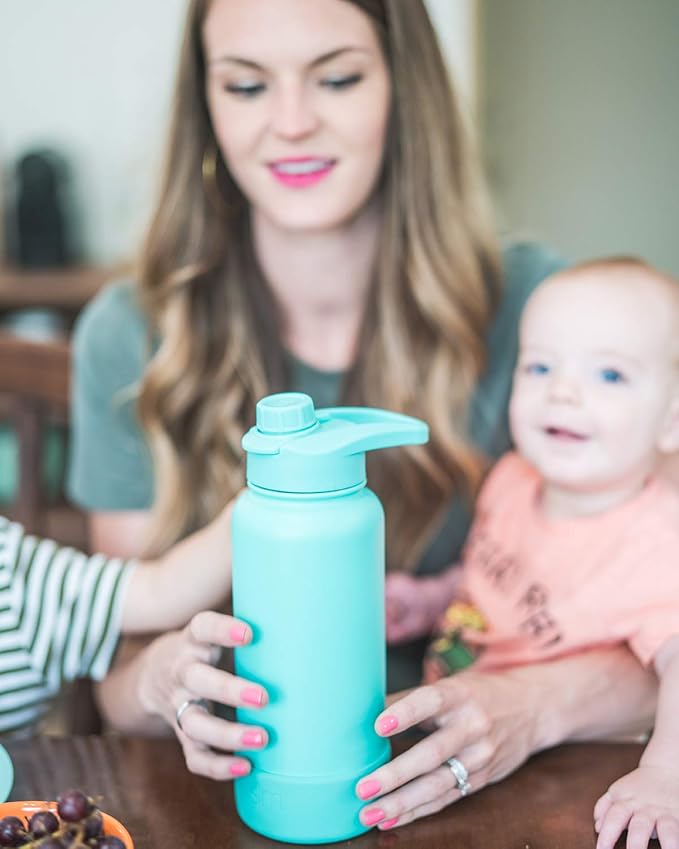 Simple Modern Chug Sports Lid - Fits All Summit and Hydro Flask Wide Mouth Water Bottle Sizes - Leak Proof Handle Cap for 10, 12, 14, 16, 18, 20, 22, 24, 32, 40, 64 & 84 oz Blush