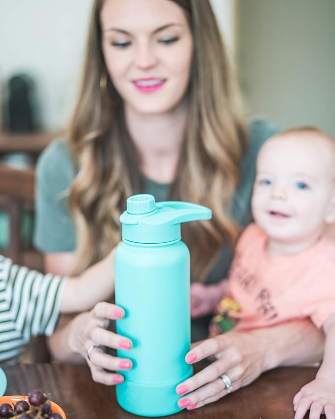 Simple Modern Chug Sports Lid - Fits All Summit and Hydro Flask Wide Mouth Water Bottle Sizes - Leak Proof Handle Cap for 10, 12, 14, 16, 18, 20, 22, 24, 32, 40, 64 & 84 oz Winter White