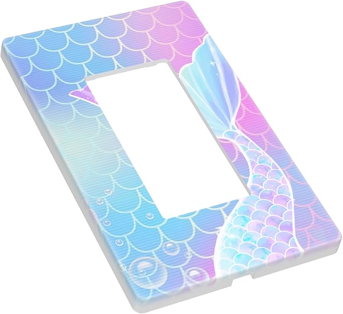 Mermaid tail Outlet Wall Plate Decorative Light Switch Cover Electrical Duplex Combination for Kids Girls Bedroom Kitchen Home Decor Faceplate