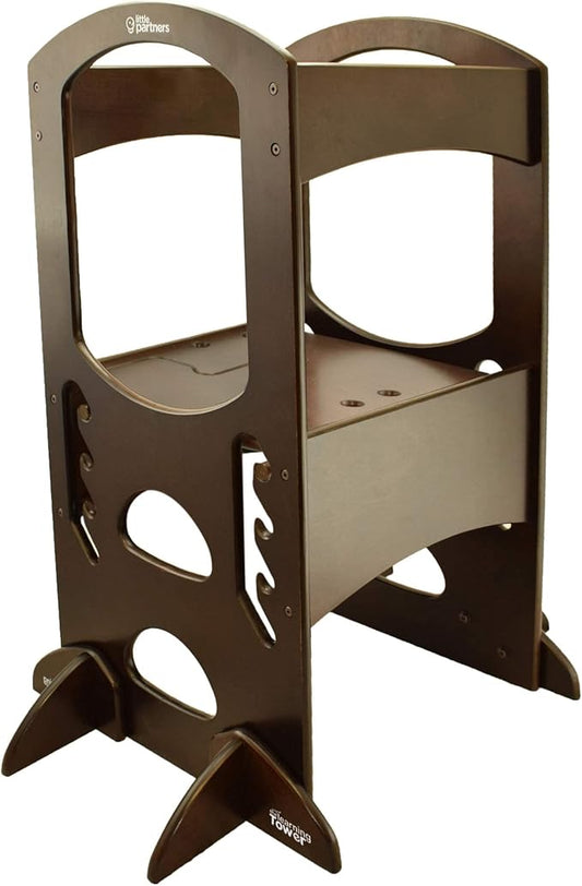 Little Partners® Kids Learning Tower® Toddler Tower, Adjustable Height Kitchen Step Stool for Toddlers, Encourages Learning, Independence and Engagement (Espresso)