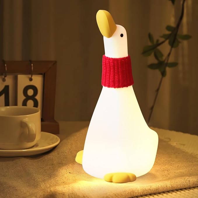 Dream Duck Night Light,3 Level Dimmable Nursery Nightlight,Silicone Baby Night Light,Rechargeable Bedside Touch Lamp for Breastfeeding Toddler Baby Kids Decor