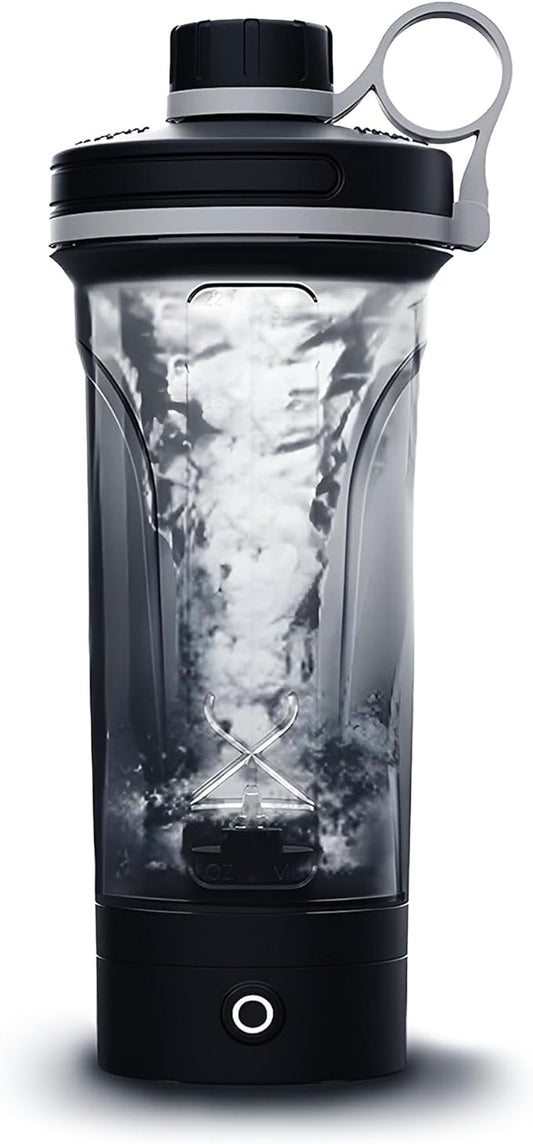 Electric Shaker Bottle, Portable Blender Protein Shaker, USB Rechargeable MixMate Blender For Protein Shakes Pre Workout Greens Coffee Pancake Mix Cocktail Cocktails (Matte Black)