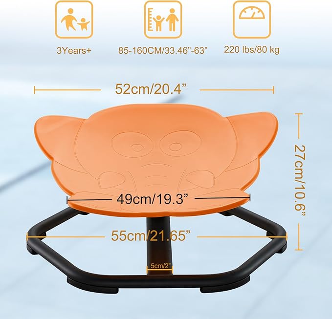 Spinning Chair for Autistic Kids Sit and Spin Chair for Kids Swivel Sensory Chair Elephant Spinning Seat Autism Sensory Chair Items for Sensory Room Training Balance Body Coordination