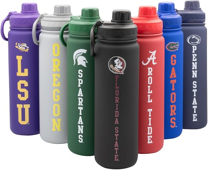 Florida State Water Bottle - Black Double Walled Stainless Steel 24 oz Keeps Drinks Cold or Hot